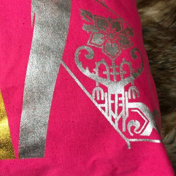 Hot Pink Metallic Gal Pal Canvas Tote & Stripe Faux Leather Pouch - Picture 7 of 14